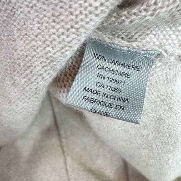 Sea Bleu Sweater Womens Small Cashmere Turtleneck Asymmetical Hem Tan - Picture 3 of 7